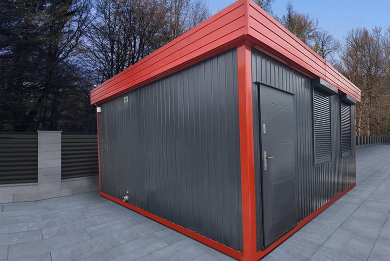 Contenedor de oficina doble (29,4m²) con baño